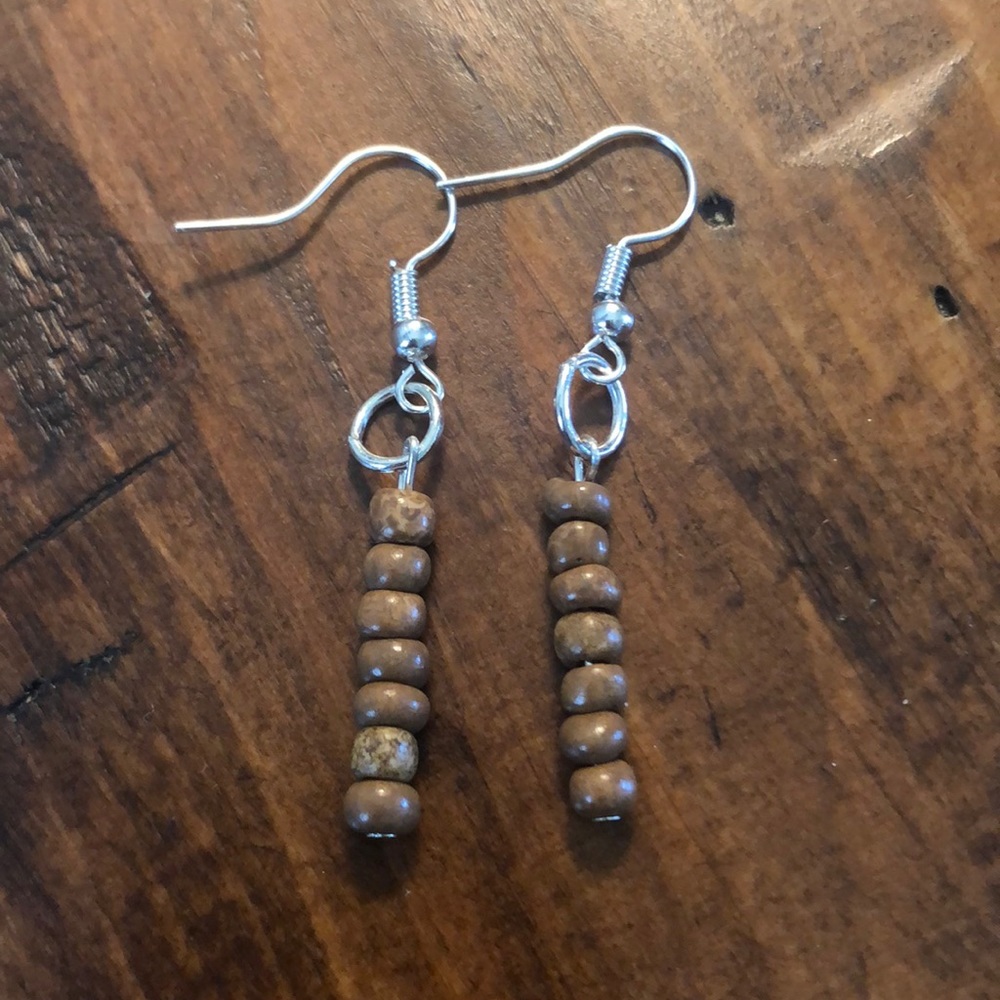 Handmade beaded earrings.